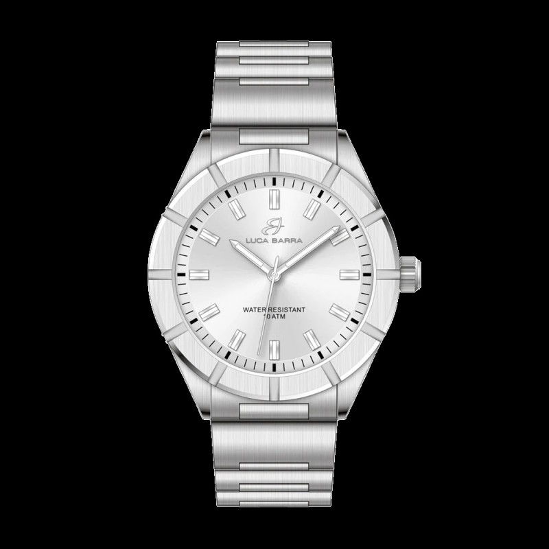 Orologio Uomo Luca Barra BU140 In Acciaio Con Quadrante Grigio Argento