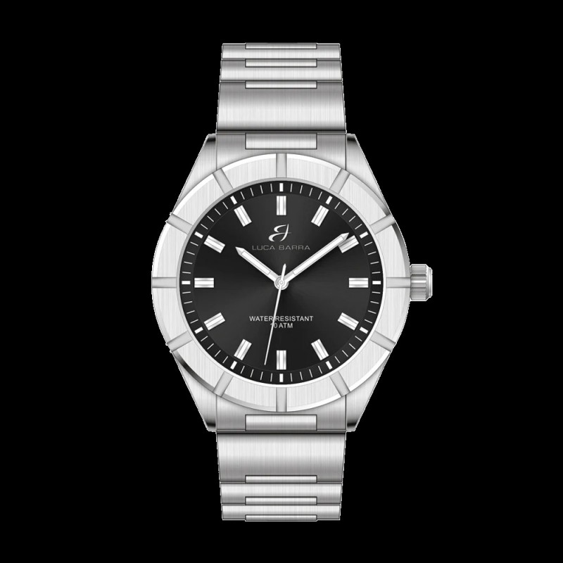 Orologio Uomo Luca Barra BU142 In Acciaio Con Quadrante Nero