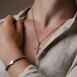 Bracciale Uomo Liu-Jo MLJ543 In Acciaio Con Croce