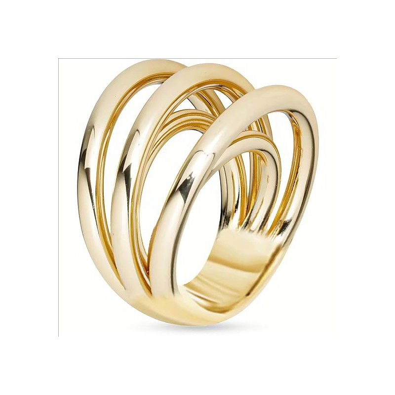 Anello Donna Liu-Jo Essential LJ2727M16 A Fascia In Acciaio Dorato Misura 16