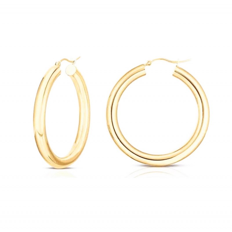 Orecchini Donna Liu-Jo Essential LJ2376 A Cerchio In Acciaio Dorato Canna 4 mm