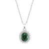 Collana Donna Lotus Silver LP3459-1/3 In Argento Con Cristallo Verde E Zirconi