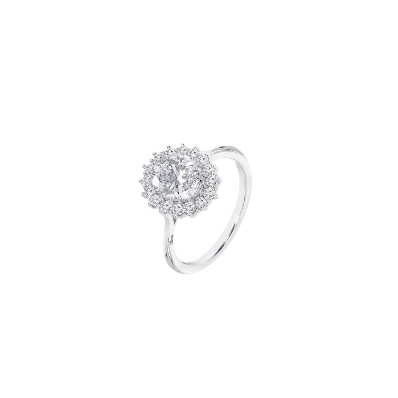 Anello Donna Lotus Silver LP3459-3/216 In Argento Con Cristallo Ovale E Zirconi