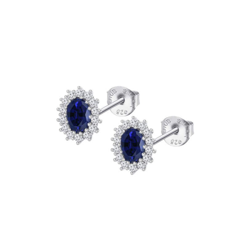 Orecchini Donna Lotus Silver LP3459-4/1 In Argento Con Cristallo Blu E Zirconi