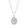 Collana Donna Lotus Silver LP3459-1/2 In Argento Con Cristallo Ovale E Zirconi