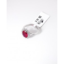 Anello Donna Lotus Silver LP3459-3/412 In Argento Con Cristallo Rosso E Zirconi