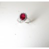 Anello Donna Lotus Silver LP3459-3/416 In Argento Con Cristallo Rosso E Zirconi