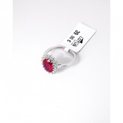 Anello Donna Lotus Silver LP3459-3/414 In Argento Con Cristallo Rosso E Zirconi