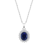 Collana Donna Lotus Silver LP3459-1/1 In Argento Con Cristallo Blu E Zirconi
