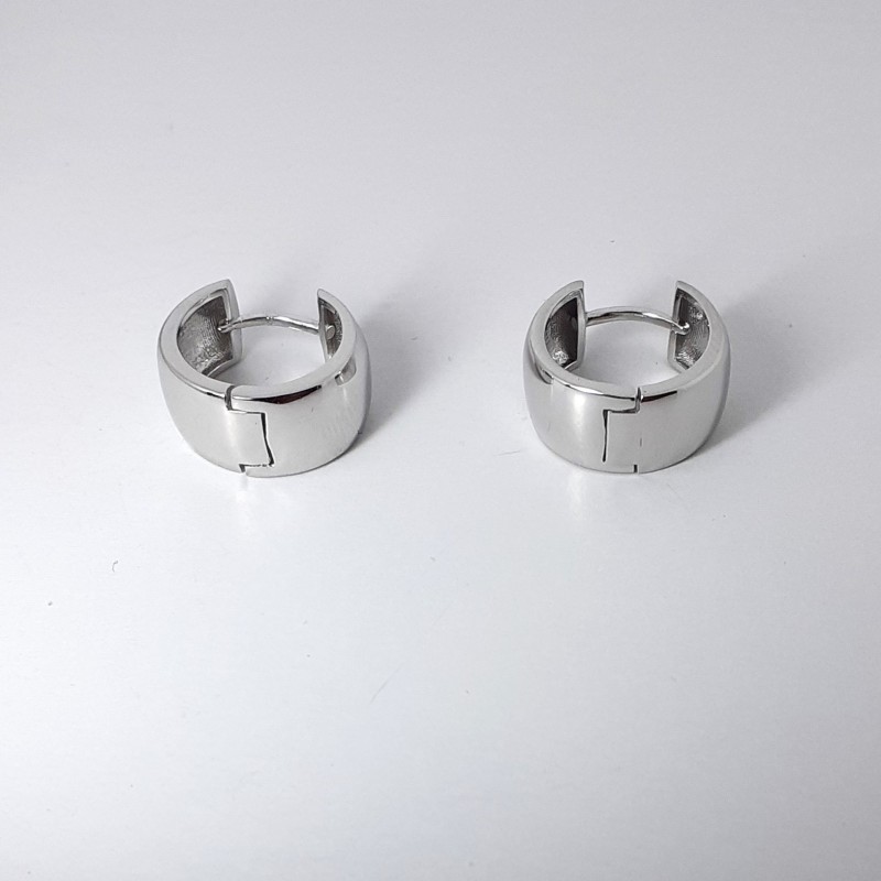 Orecchini Unisex Lotus Silver LP3774-4/1 A Cerchio A Fascia Larga In Argento