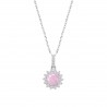 Collana Donna Lotus Silver LP3791-1/1 In Argento Con Cristallo Rosa E Zirconi