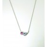 Collana Donna Lotus Silver LP3841-1/1 In Argento Con Cristalli Rosa E Celeste