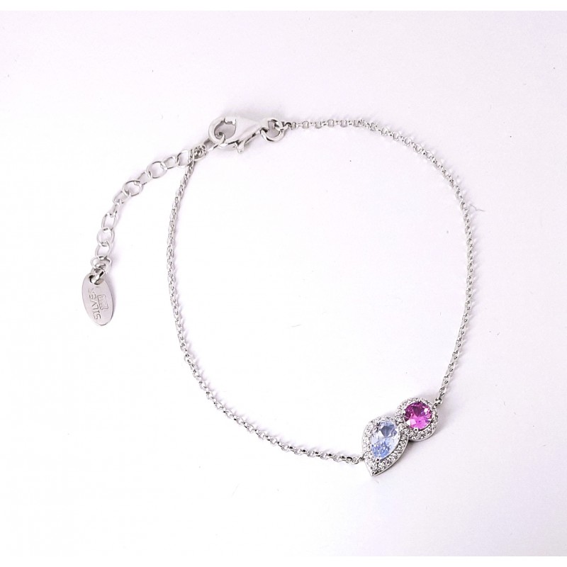 Bracciale Donna Lotus Silver LP3841-2/1 In Argento Con Cristalli Rasa E Celeste