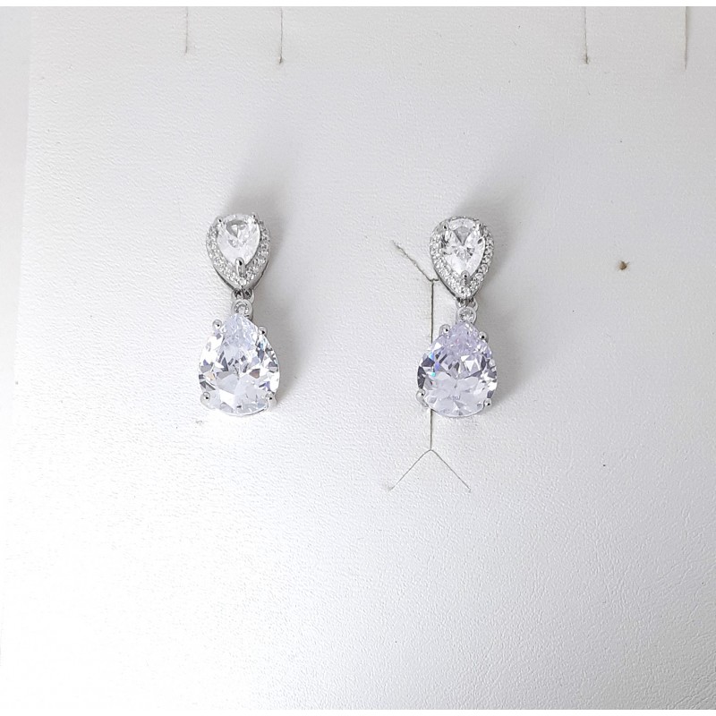 Orecchini Pendenti Donna Lotus Silver LP3788-4/1 In Argento Con Cristalli A Goccia
