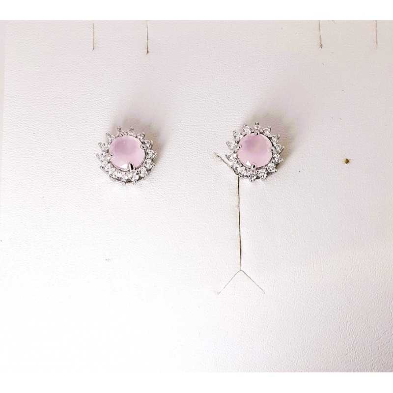 Orecchini Donna Lotus Silver LP3791-4/1 In Argento Con Cristallo Rosa E Zirconi