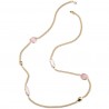 Collana Lunga Donna Sovrani J8559 In Bronzo Dorato Con Pietre Rosa