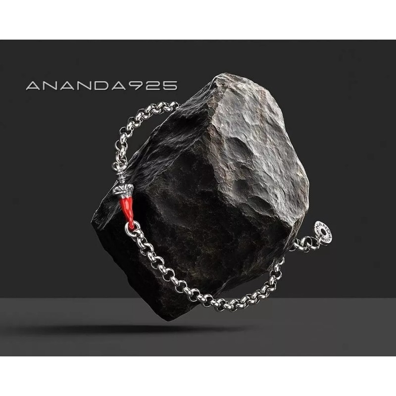Bracciale Uomo Ananda 925 A-BR572N In Argento Con Gobbetto Portafortuna