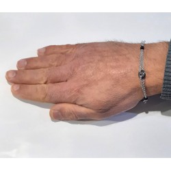 Bracciale Uomo Ananda 925 A-BR275B In Argento Con Ferro Di Cavallo E Onice