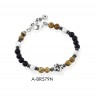 Bracciale Uomo Ananda 925 A-BR579N In Argento Con Pietre Multicolore E Croce
