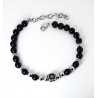 Bracciale Uomo Ananda Steel And Co AXBR02 RVN Con Pietre Nere E Rosa Dei Venti