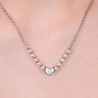 Collana Donna Luca barra CK2071 In Acciaio Con Perline Bianche E Cuore