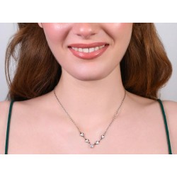 Collana Donna Luca Barra CK2077 In Acciaio Con Cuori E Zircone