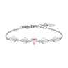 Bracciale Donna Luca Barra BK2750 In Acciaio Con Cuori E Cristallo Rosa