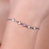 Bracciale Donna Luca Barra BK2750 In Acciaio Con Cuori E Cristallo Rosa