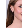 Orecchini Donna Pendenti Luca Barra OK1422 Con Cuori E Cristallo Rosa