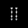 Orecchini Donna Luca Barra OK1423 In Acciaio Pendenti Con Cuori E Zircone