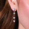 Orecchini Donna Luca Barra OK1423 In Acciaio Pendenti Con Cuori E Zircone