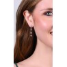 Orecchini Donna Luca Barra OK1423 In Acciaio Pendenti Con Cuori E Zircone