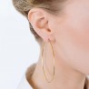 Orecchini Donna Luca Barra OK957 A Cerchio In Acciaio Dorato