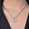 Collana Doppia Luca Barra CK1968 In Acciaio Cuore Diviso Con Scritta "Ti Amo"