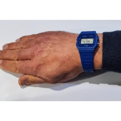 Orologio Uomo Casio Vintage F-91WB-2A1EF Digitale Con Cassa E Cinturino Blu