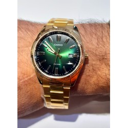 Orologio Uomo Casio MTP-1302PGC-3AVEF Con Cassa E Cinturino Dorati E Quadrante Verde