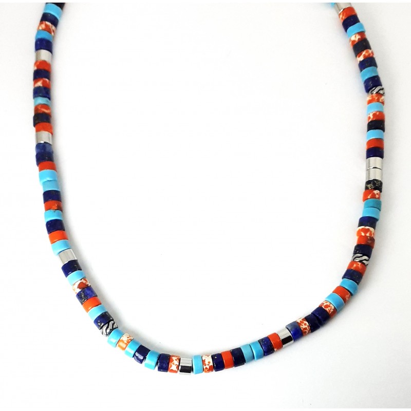 Collana Uomo Liu-Jo MLJ571 In Acciaio Con Pietre Multicolore