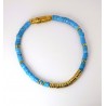 Bracciale Uomo Liu-Jo MLJ575 In Acciaio Dorato Con Pietre Turchesi