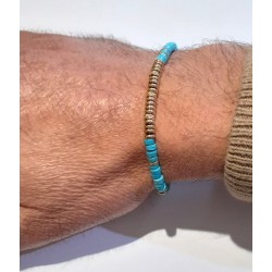 Bracciale Uomo Liu-Jo MLJ575 In Acciaio Dorato Con Pietre Turchesi