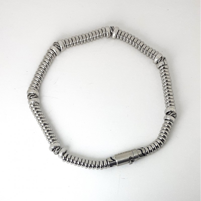 Bracciale Uomo Liu-Jo MLJ589 In Acciaio Con Elementi Lavorati