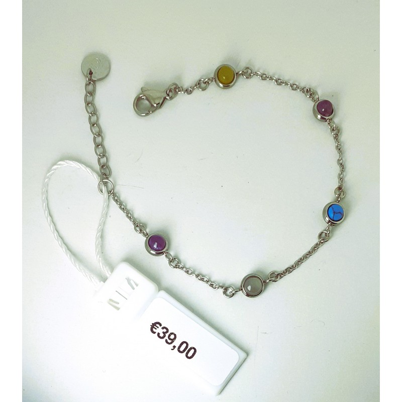 Bracciale Donna Liu-Jo LJ2861 In Acciaio Con Pietre Multicolore