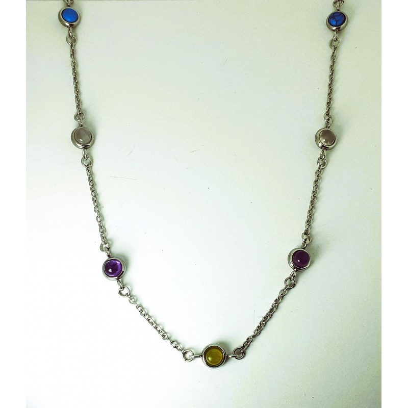 Collana Donna Liu-Jo LJ2863 In Acciaio Con Pietre Multicolore