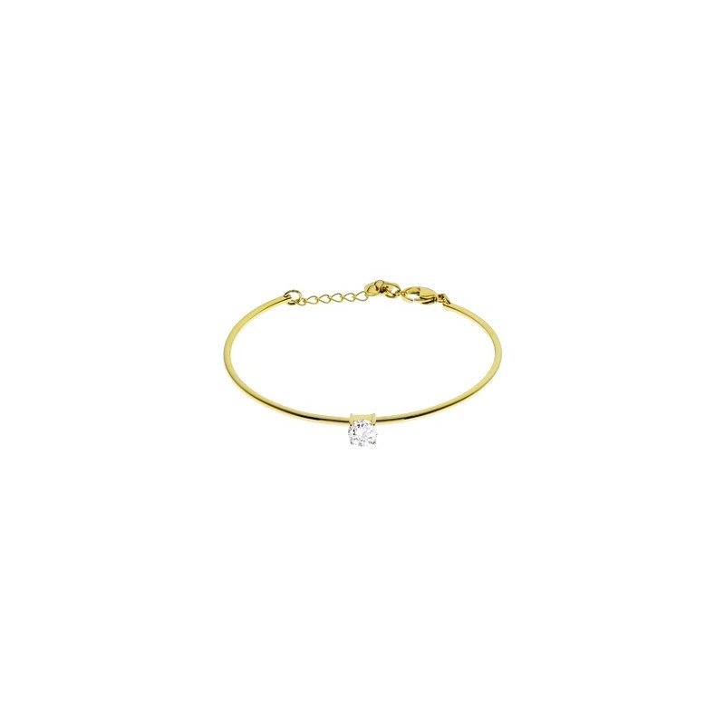 Bracciale Donna Liu-Jo LJ2542 Rigido In Acciaio Dorato Con Zircone