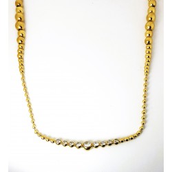 Collana Donna Liu-Jo LJ2824 In Acciaio Dorato A Pallini Con Cristalli Centrali