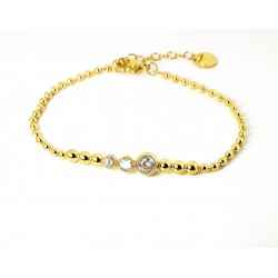 Bracciale Donna Liu-Jo LJ2830 In Acciaio Dorato A Pallini Con Cristalli Centrali