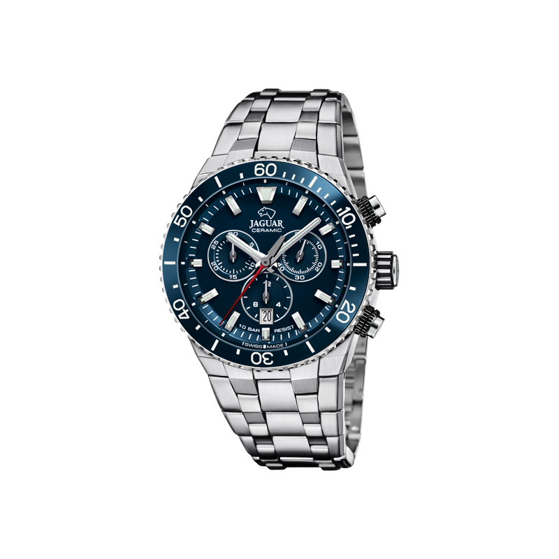 Orologio Uomo Jaguar J1022/2 Cronografo Con Quadrante Blu E Cinturino Acciaio
