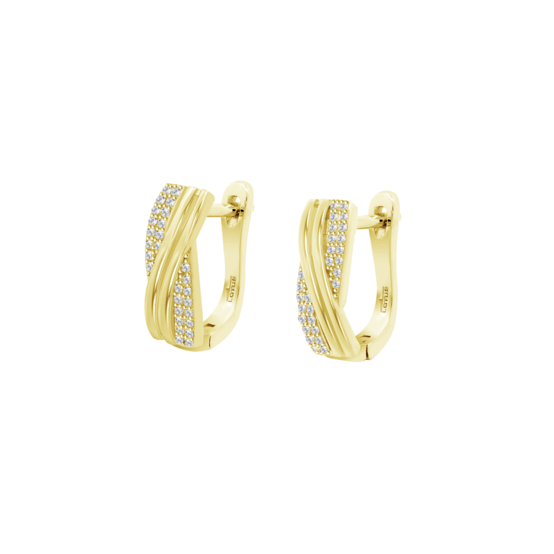 Orecchini Donna Lotus Silver LP3810-4/2 In Argento Dorato Con Zirconi Chiusura Monachella