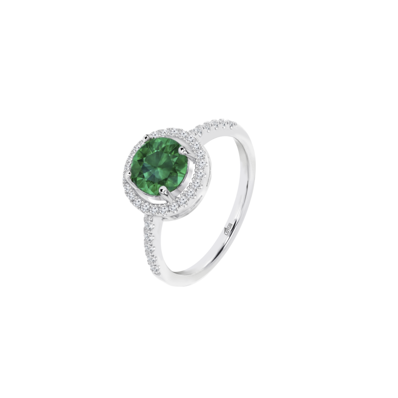 Anello Donna Lotus Silver LP3790-3/316 In Argento Con Cristallo Verde E Zirconi