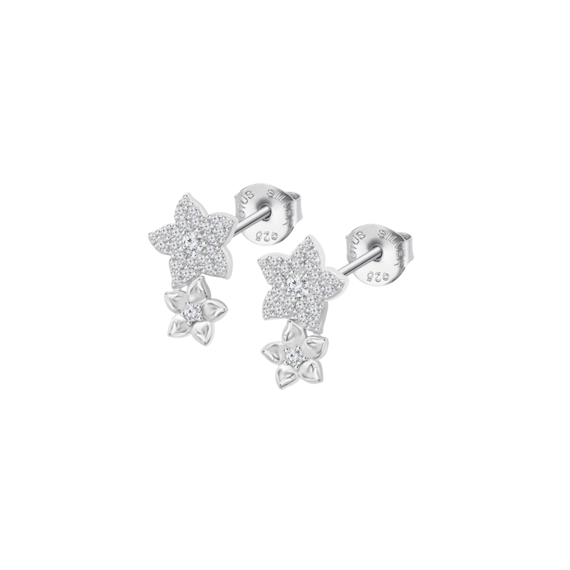 Orecchini donna Lotus Silver LP3836-4/1 In Argento A Fiore Con Zirconi