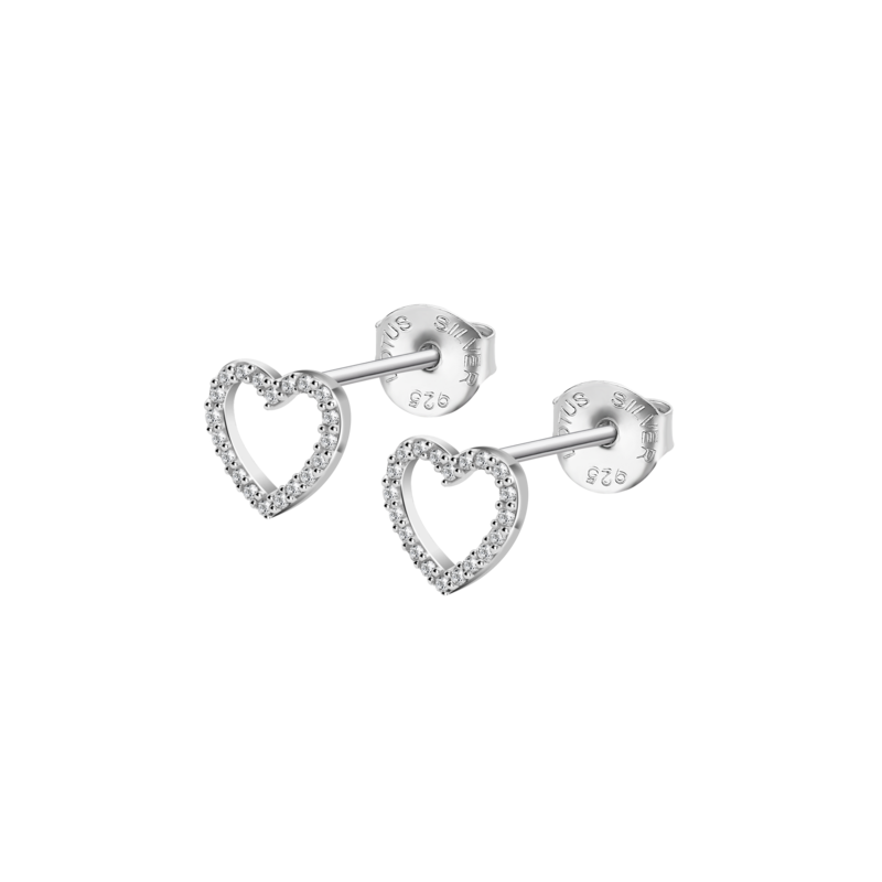 Orecchini Donna Lotus Silver LP3670-4/1 In Argento A Cuore Con Zirconi